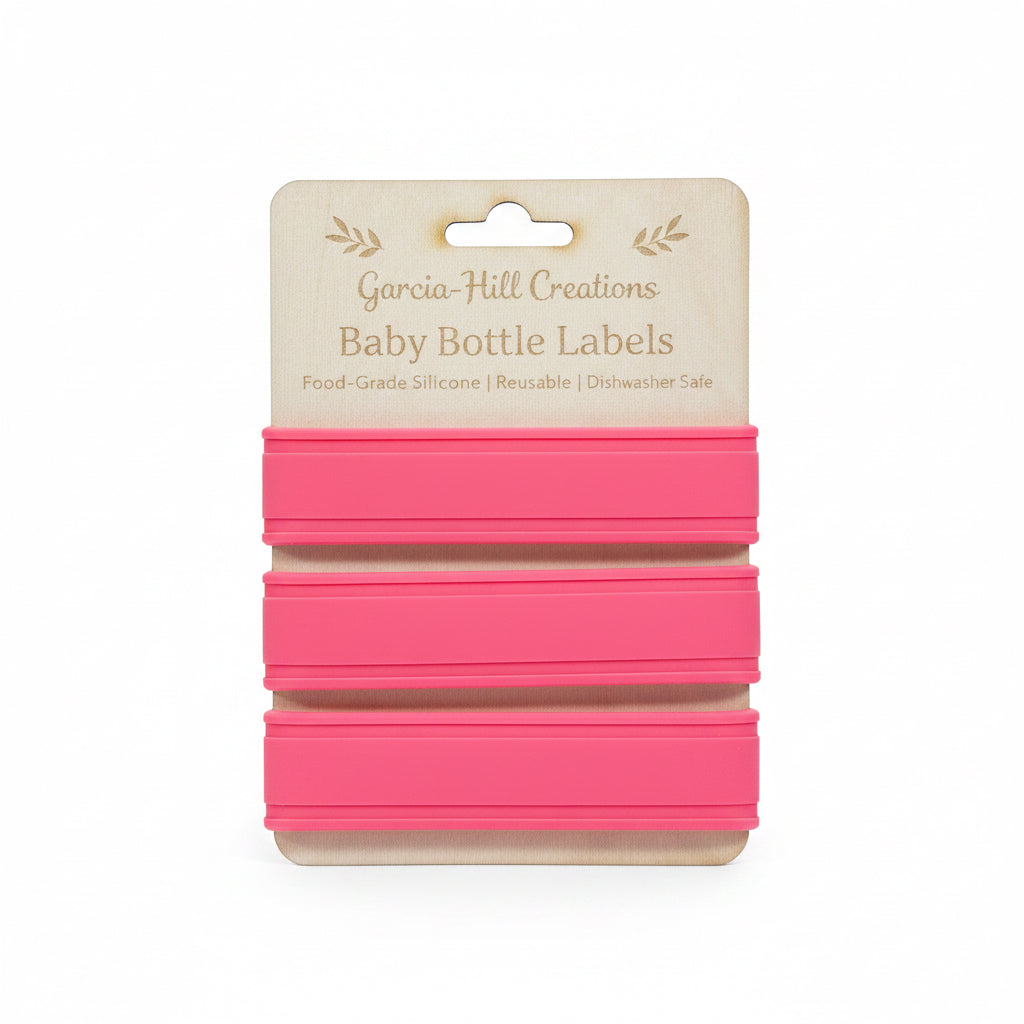 Custom Engraved Silicone Baby Bottle Bands | Personalized Baby Bottle Labels | Reusable Bottle Identifiers for Daycare, Preschool & On-The-Go
