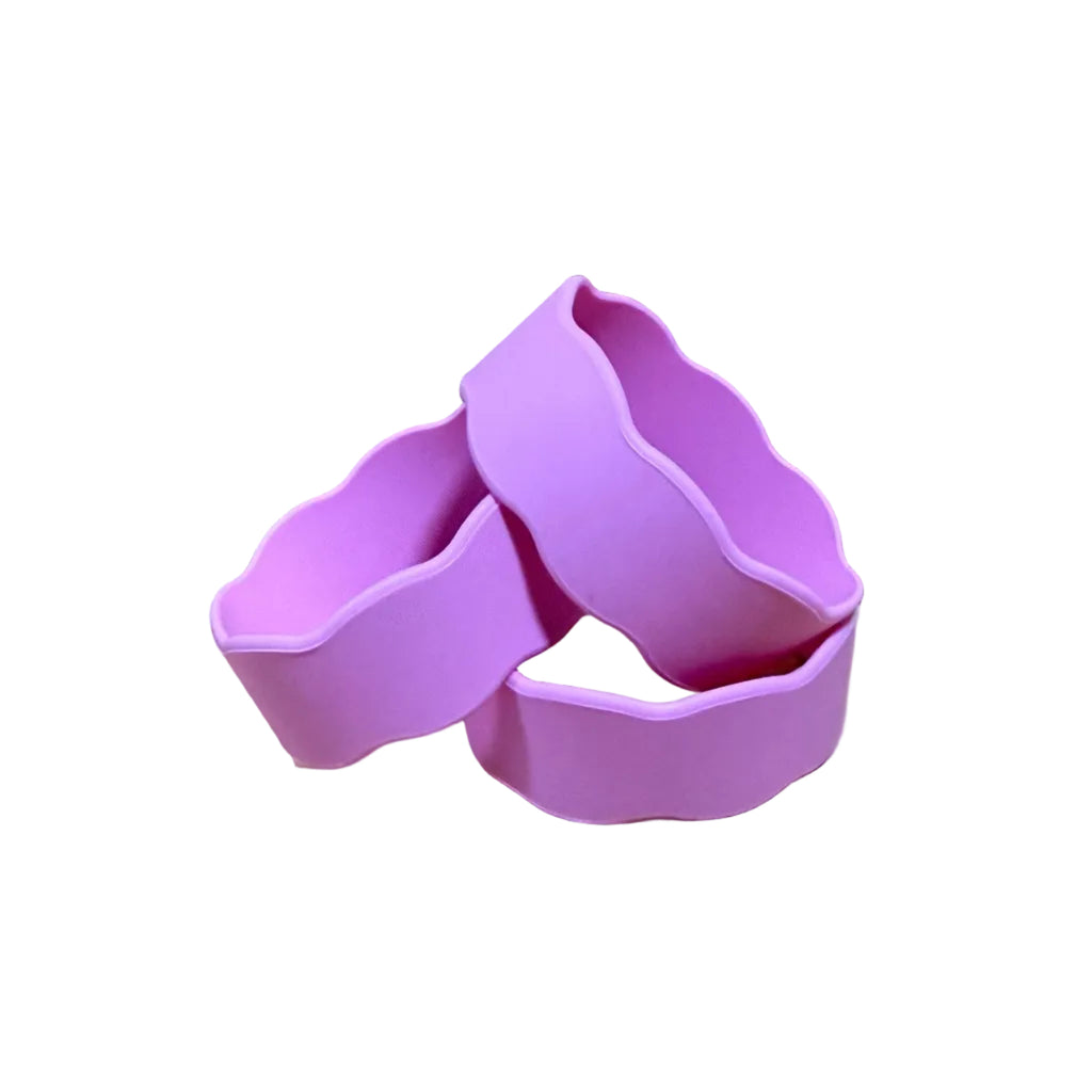 Custom Engraved Wavy Silicone Baby Bottle Bands | Personalized Reusable Bottle Labels | Multiple Color Options