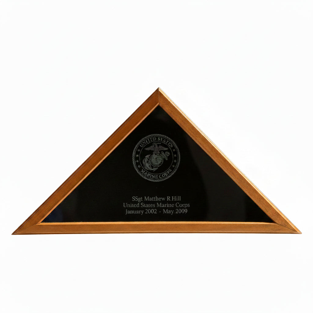 Custom Engraved Military Flag Display Case | Veteran Memorial Flag Case | Personalized Service Tribute Display