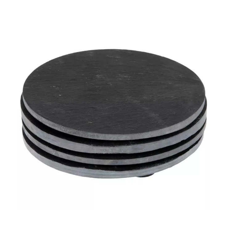 Custom Engraved Slate Coasters | Personalized Stone Coaster Set