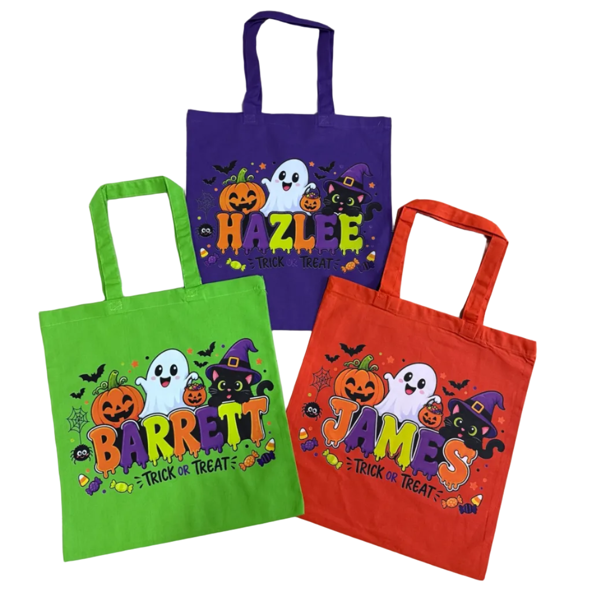 Personalized Halloween Trick or Treat Bag – Custom Name Candy Tote