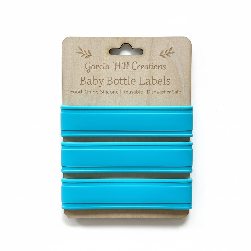 Custom Engraved Silicone Baby Bottle Bands | Personalized Baby Bottle Labels | Reusable Bottle Identifiers for Daycare, Preschool & On-The-Go