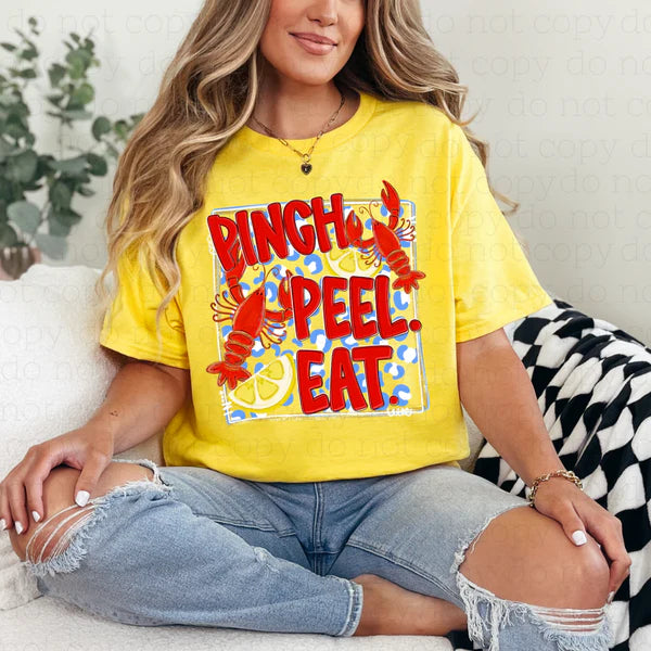 Pinch, Peel, Eat” Crawfish Boil T-Shirt