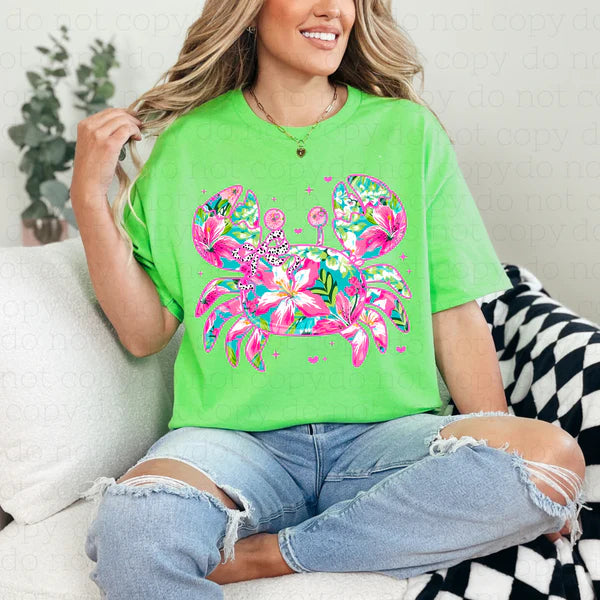 Tropical Crab Graphic T-Shirt
