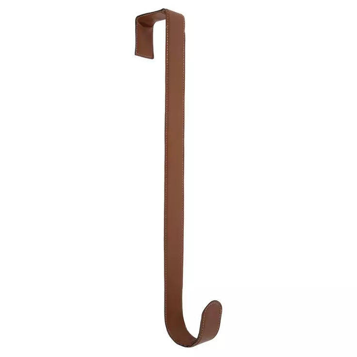 Personalized Leatherette Wreath Hanger – Custom Engraved Over-the-Door Wreath Holder