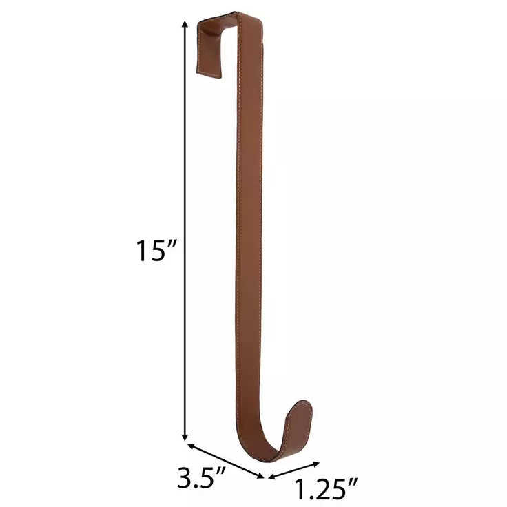Personalized Leatherette Wreath Hanger – Custom Engraved Over-the-Door Wreath Holder