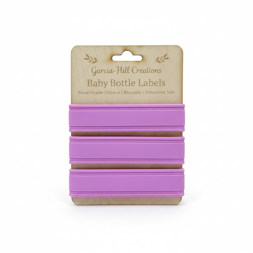 Custom Engraved Silicone Baby Bottle Bands | Personalized Baby Bottle Labels | Reusable Bottle Identifiers for Daycare, Preschool & On-The-Go