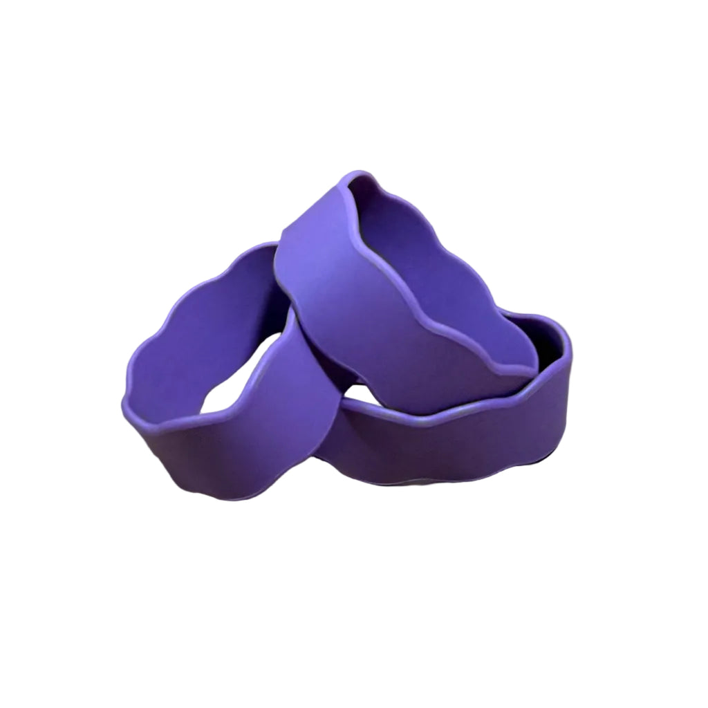 Custom Engraved Wavy Silicone Baby Bottle Bands | Personalized Reusable Bottle Labels | Multiple Color Options