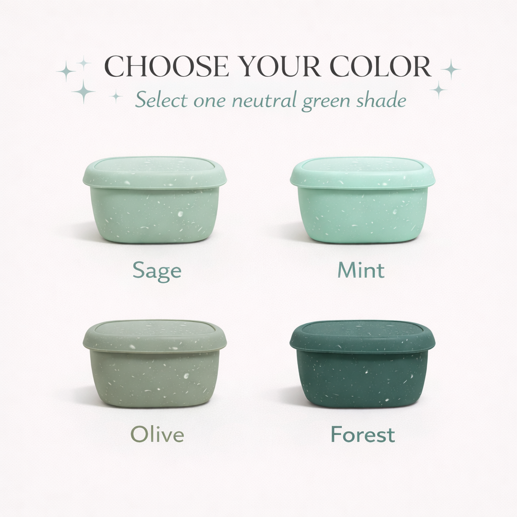 Silicone Snack Containers with Engraved Lids | 6.7oz Reusable Baby & Kids Snack Cups