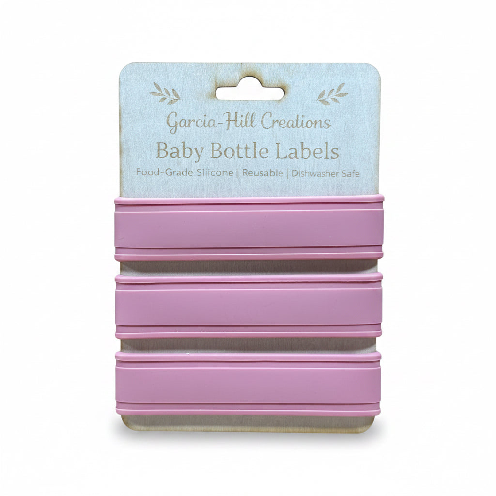 Custom Engraved Silicone Baby Bottle Bands | Personalized Baby Bottle Labels | Reusable Bottle Identifiers for Daycare, Preschool & On-The-Go