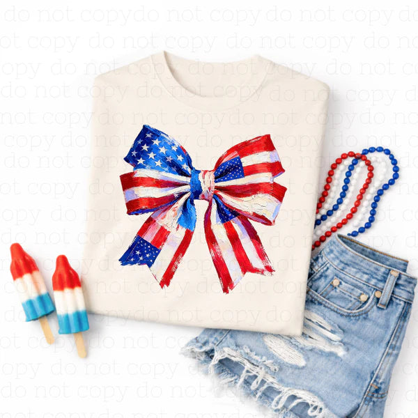 American Flag Bow T-Shirt
