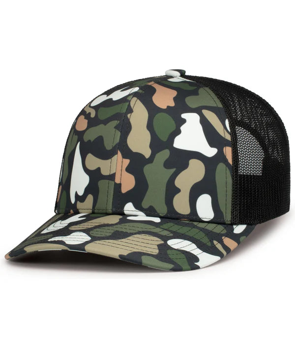 Pacific Headwear P686 Camo Trucker Snapback Cap | Duck Camo Hat