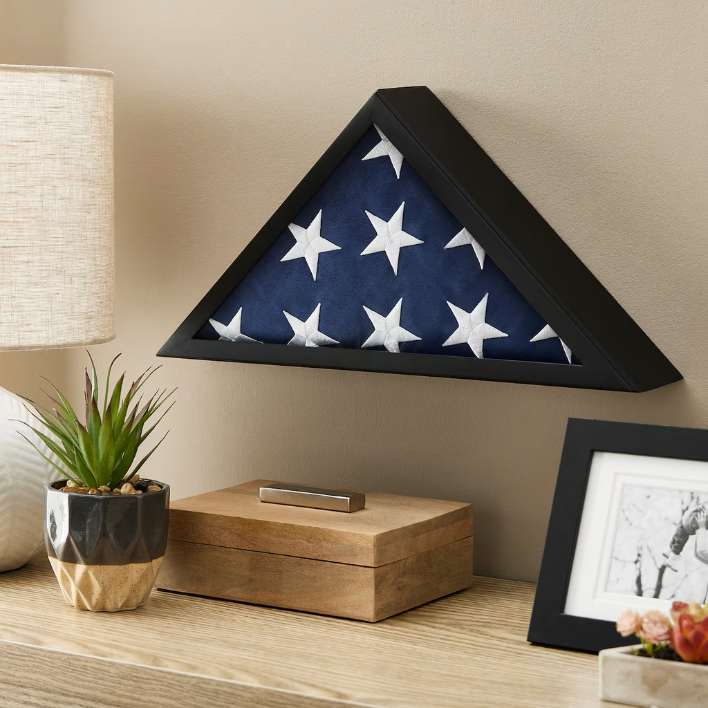 Custom Engraved Military Flag Display Case | Veteran Memorial Flag Case | Personalized Service Tribute Display