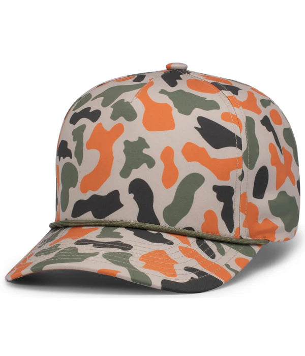Pacific Headwear P685 Camo 5-Panel Trucker Cap | Duck Camo Snapback Hat