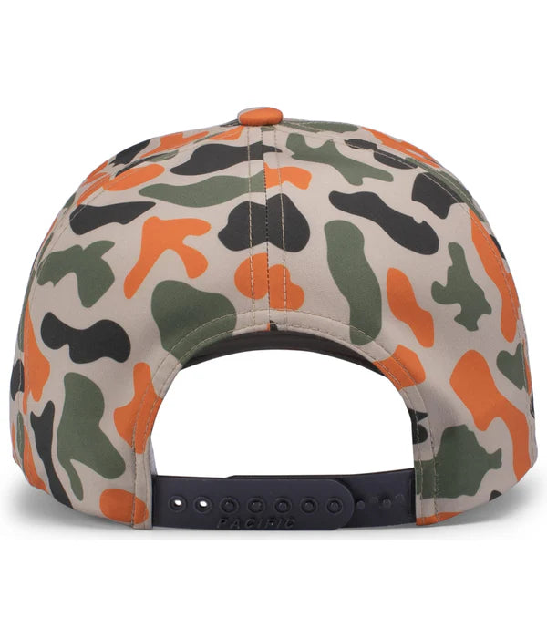Pacific Headwear P685 Camo 5-Panel Trucker Cap | Duck Camo Snapback Hat
