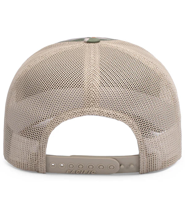 Pacific Headwear P686 Camo Trucker Snapback Cap | Duck Camo Hat