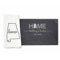 Slate Serving Platter + Personalized Kitchen Towel