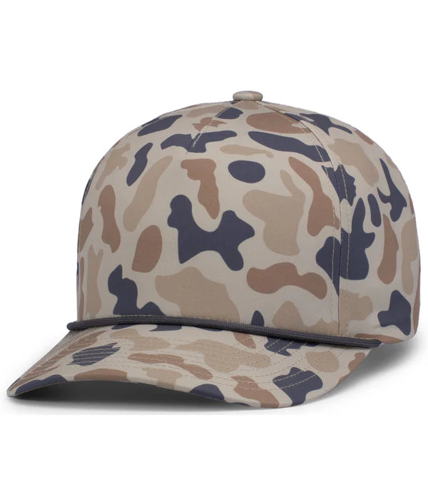 Pacific Headwear P685 Camo 5-Panel Trucker Cap | Duck Camo Snapback Hat
