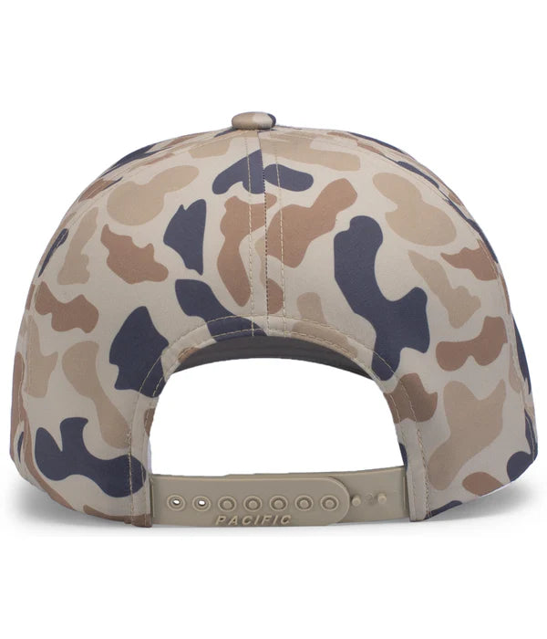 Pacific Headwear P685 Camo 5-Panel Trucker Cap | Duck Camo Snapback Hat