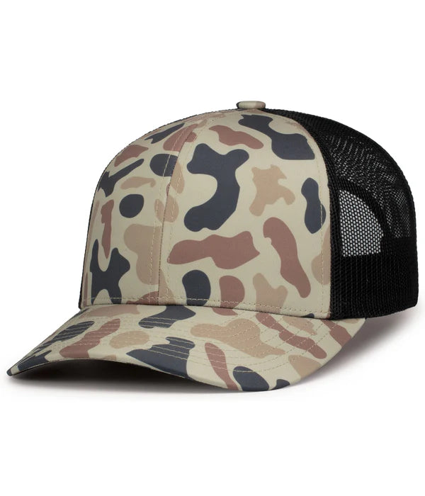 Pacific Headwear P686 Camo Trucker Snapback Cap | Duck Camo Hat