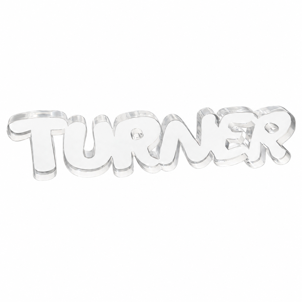 Custom Kids Acrylic Shelf Name | 1/2" Thick Personalized Name Sign | Clear or Colored Border | Nursery, Bedroom & Playroom Décor