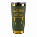 Personalized Olive Drab & Gold 20oz Laser Engraved Stainless Steel Tumbler | Custom Military & Veteran Drinkware