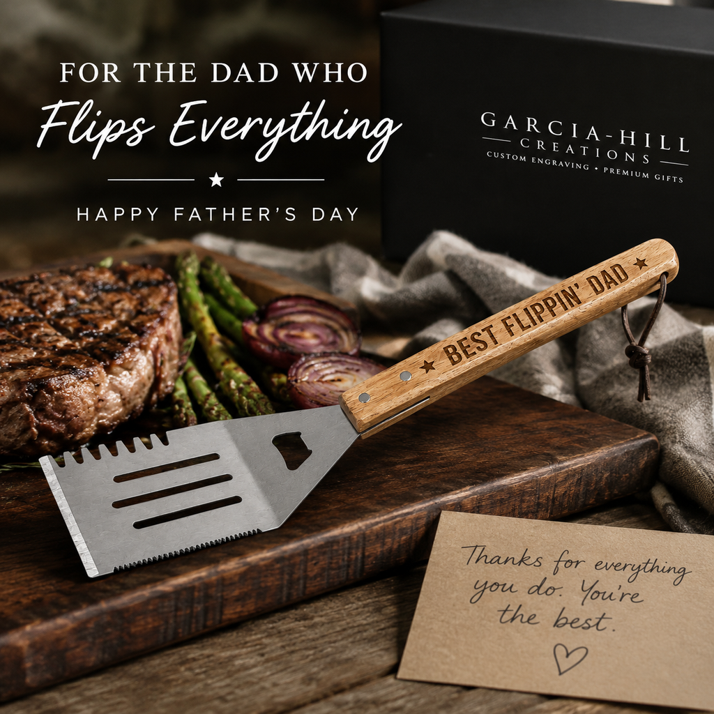 Personalized BBQ Grill Spatula with Bottle Opener | Custom Engraved Father's Day Gift