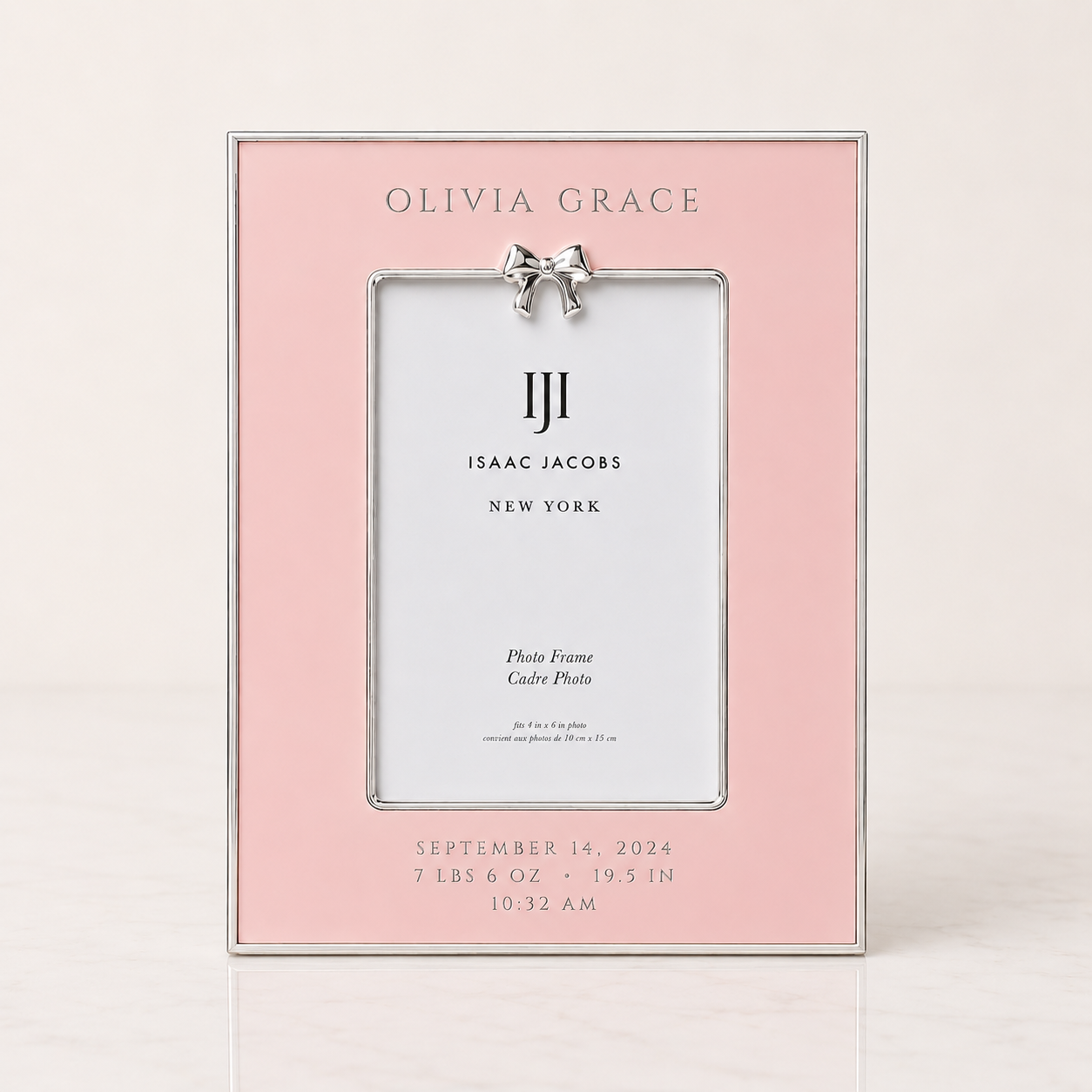Personalized Baby Girl Birth Stats Picture Frame | Custom Engraved Newborn Keepsake Frame
