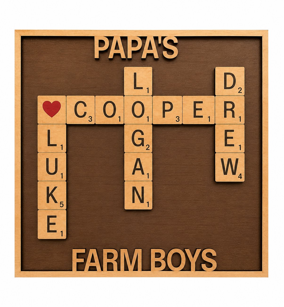 Family Names Crossword Sign | Personalized Name Wall Art