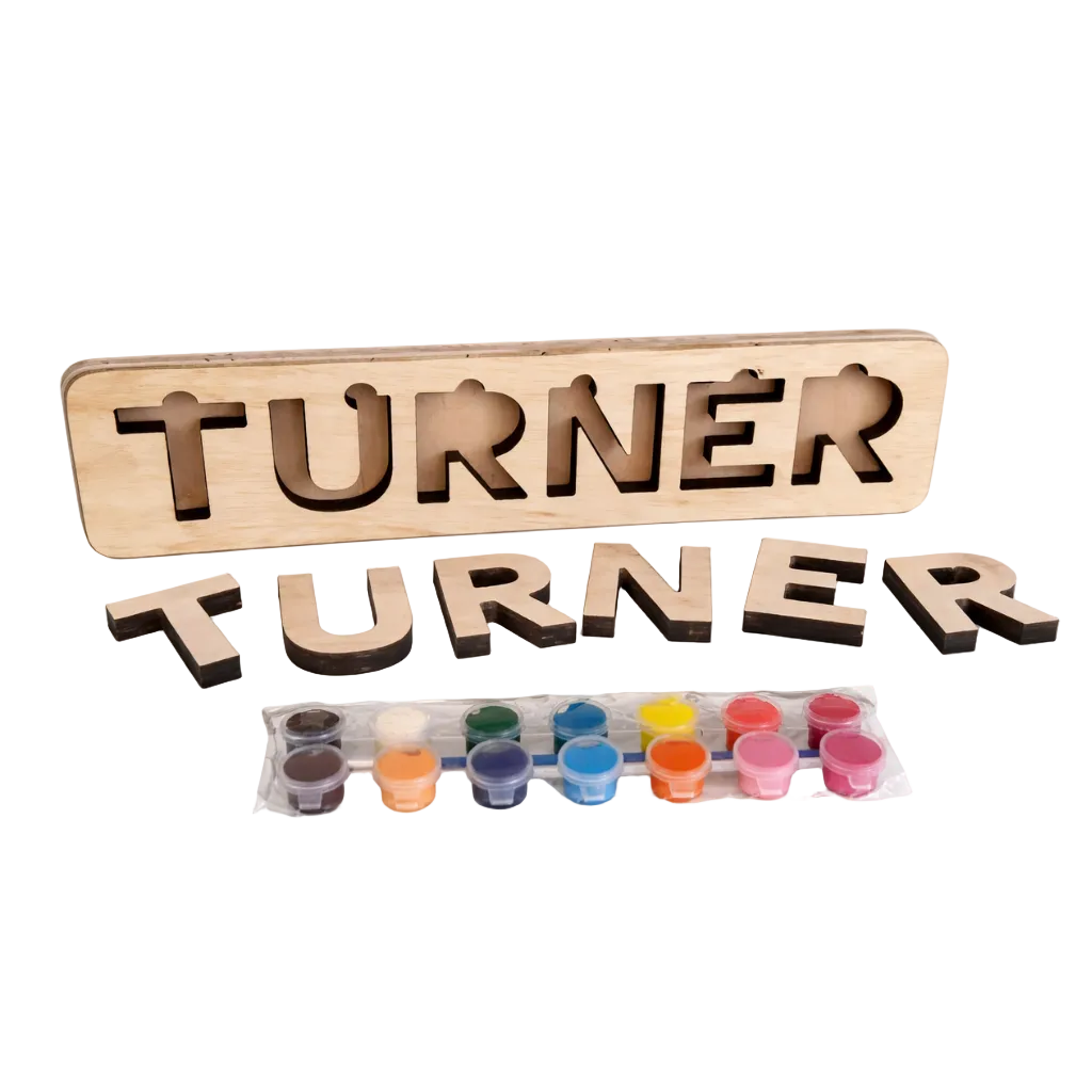 Personalized Wooden Name Puzzle with Paint Kit | Custom Kids Learning Toy
