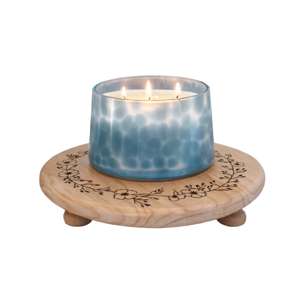 Custom Engraved Candle Tray & 3-Wick Candle Set | Personalized Home Decor Gift