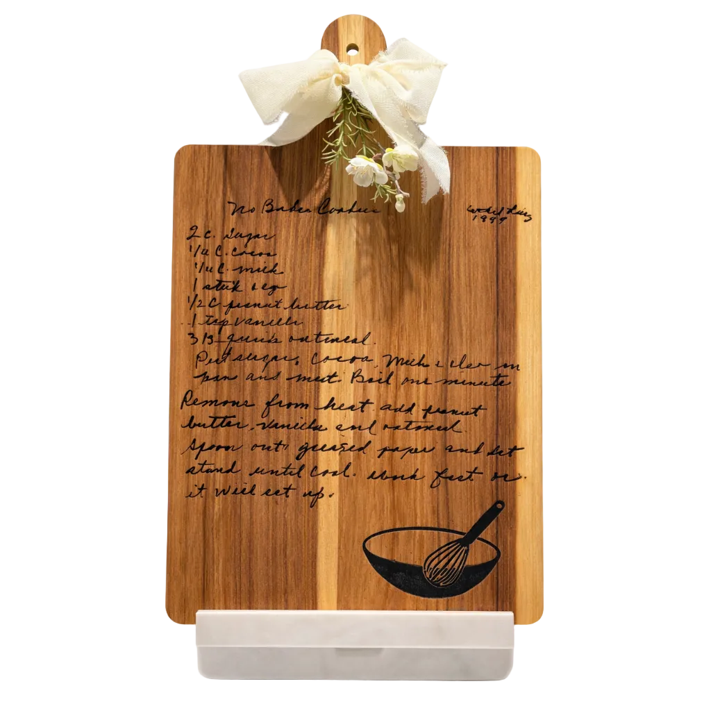 Custom Recipe Engraved Acacia Cutting Board | Personalized Kitchen Keepsake