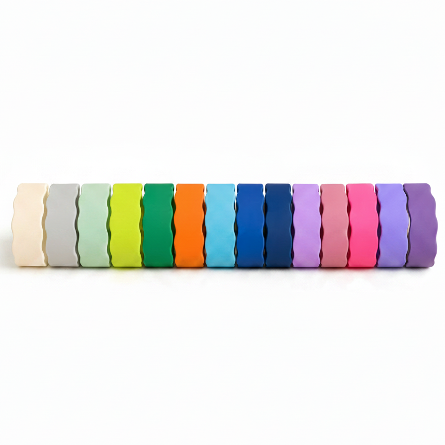 Custom Engraved Wavy Silicone Baby Bottle Bands | Personalized Reusable Bottle Labels | Multiple Color Options