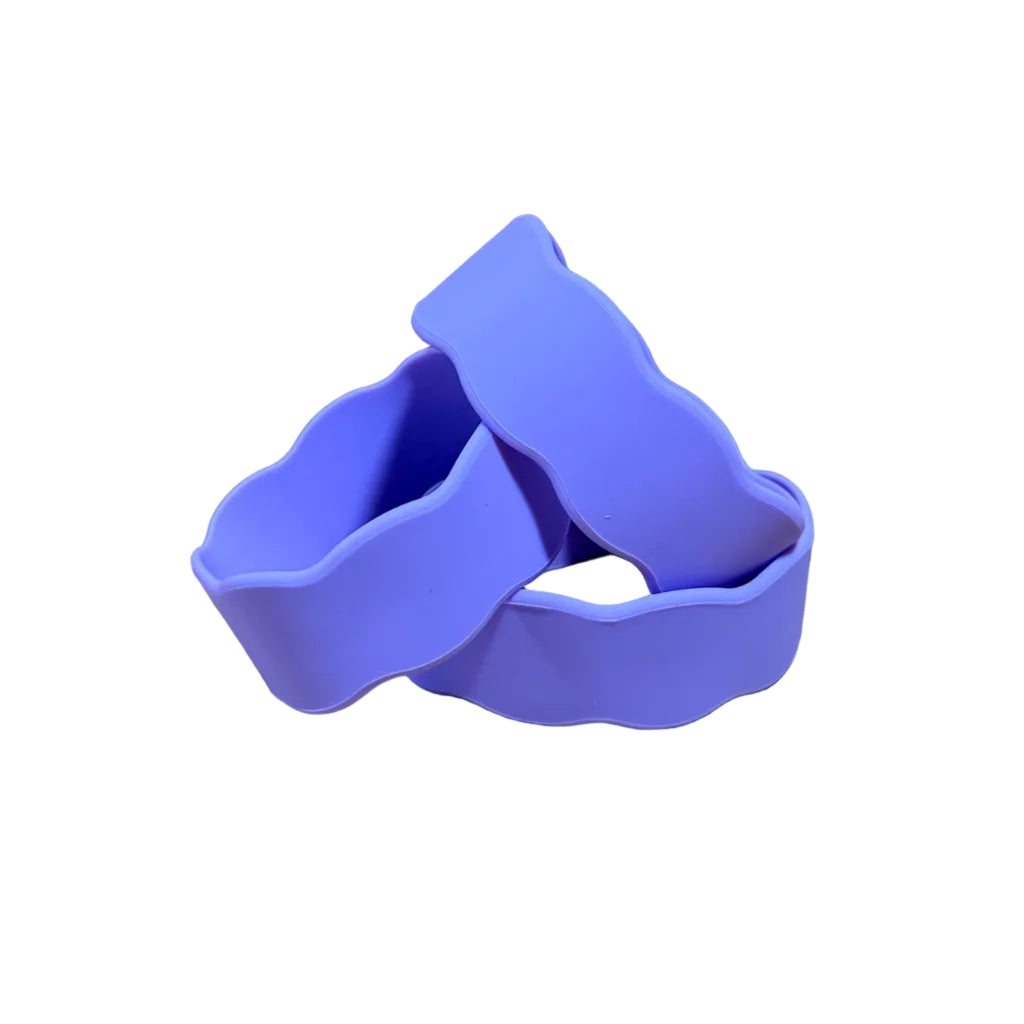 Custom Engraved Wavy Silicone Baby Bottle Bands | Personalized Reusable Bottle Labels | Multiple Color Options
