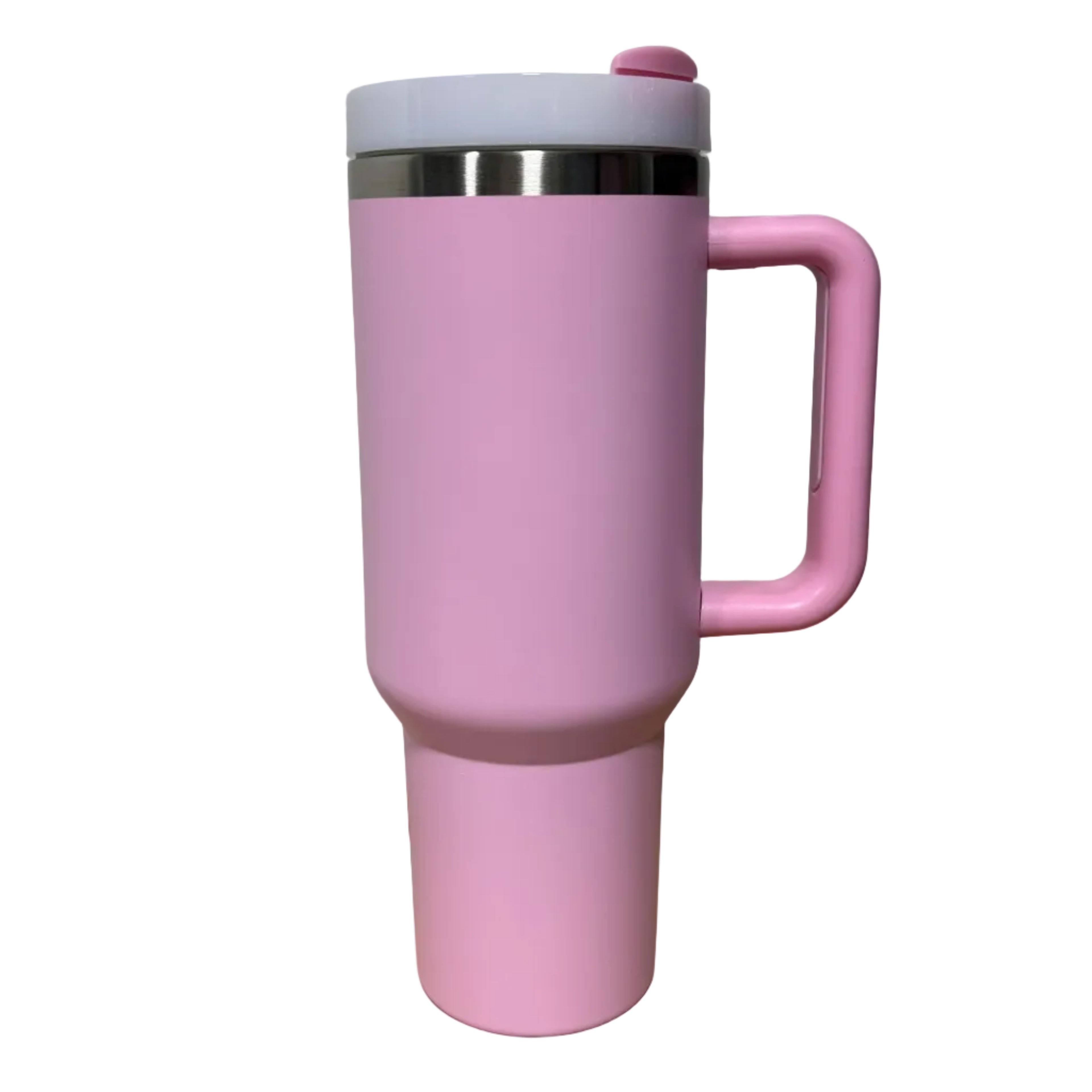 Custom Engraved 40oz Tumbler | Personalized Insulated Cup with Handle & Straw