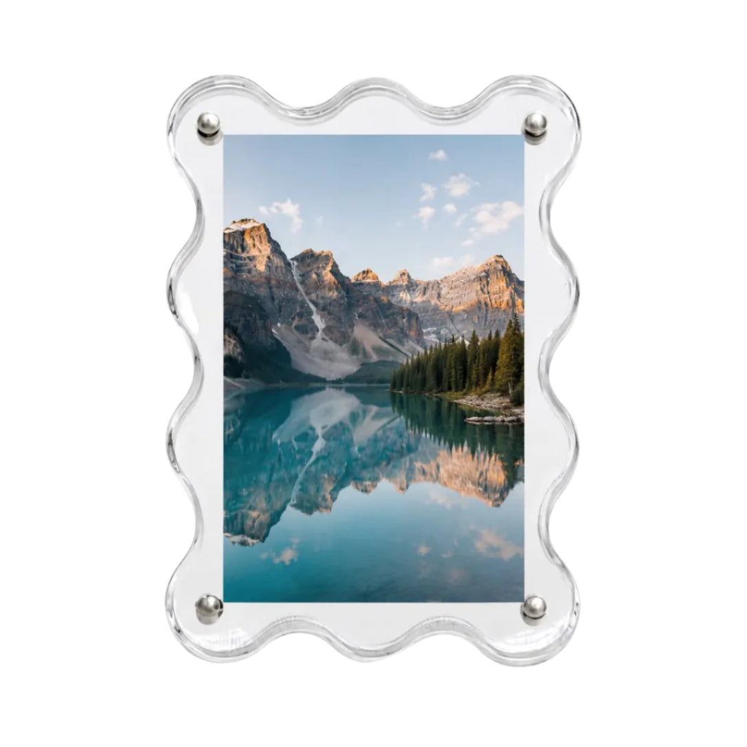 Personalized Magnetic Acrylic Photo Frame | Custom Engraved 2x3 Refrigerator Picture Frame | Anniversary, Wedding & Valentine's Gift