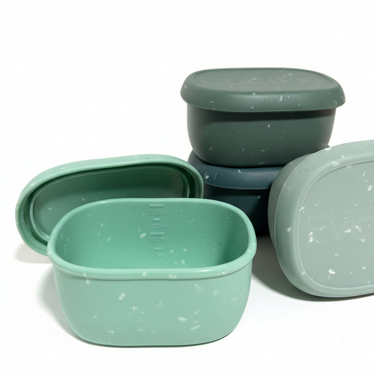 Silicone Snack Containers with Engraved Lids | 6.7oz Reusable Baby & Kids Snack Cups