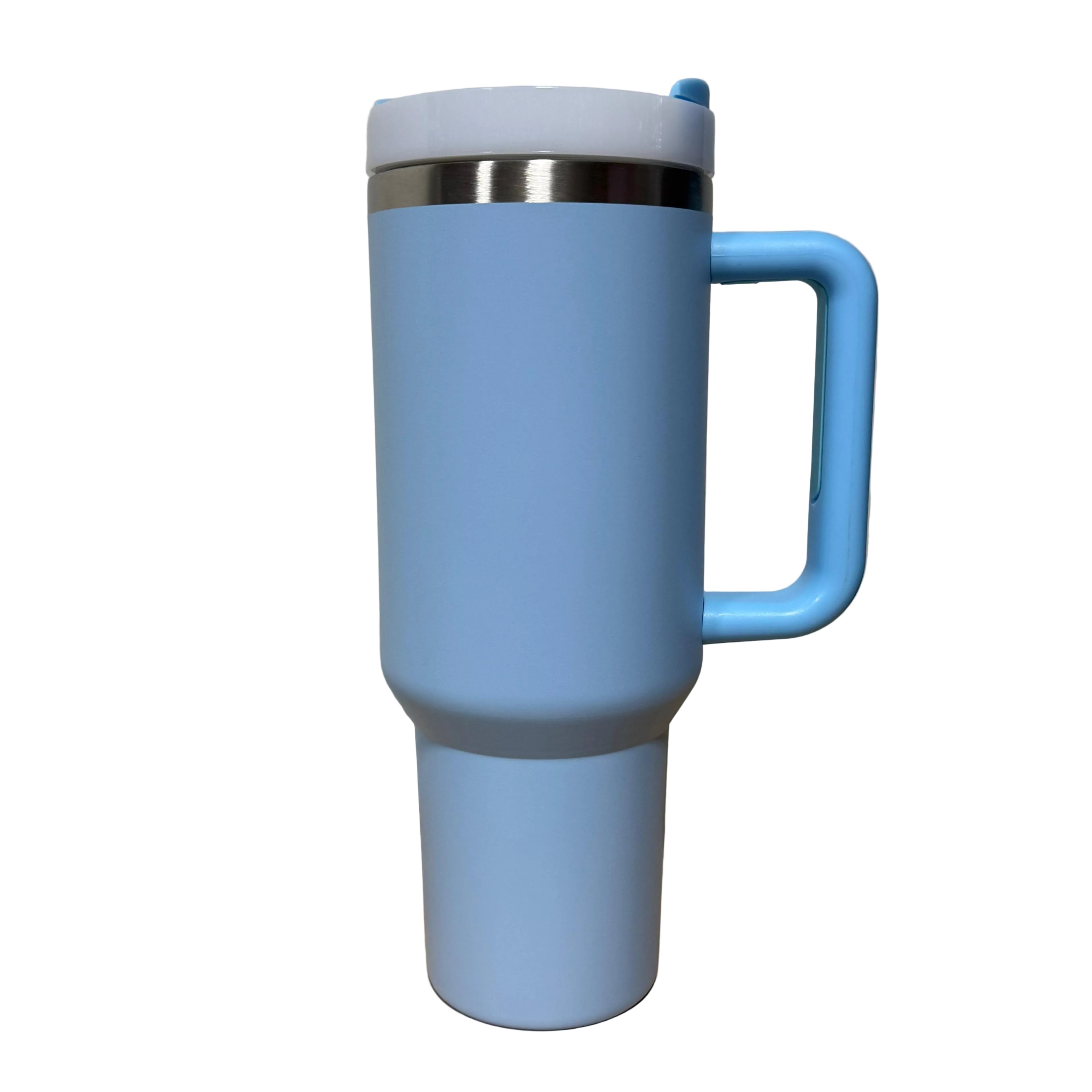 Custom Engraved 40oz Tumbler | Personalized Insulated Cup with Handle & Straw