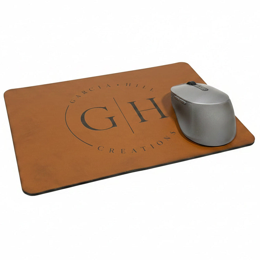 Personalized Leatherette Mouse Pad | Custom Engraved Non-Slip Mousepad with Logo, Name, or Monogram
