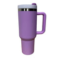 Custom Engraved 40oz Tumbler | Personalized Insulated Cup with Handle & Straw