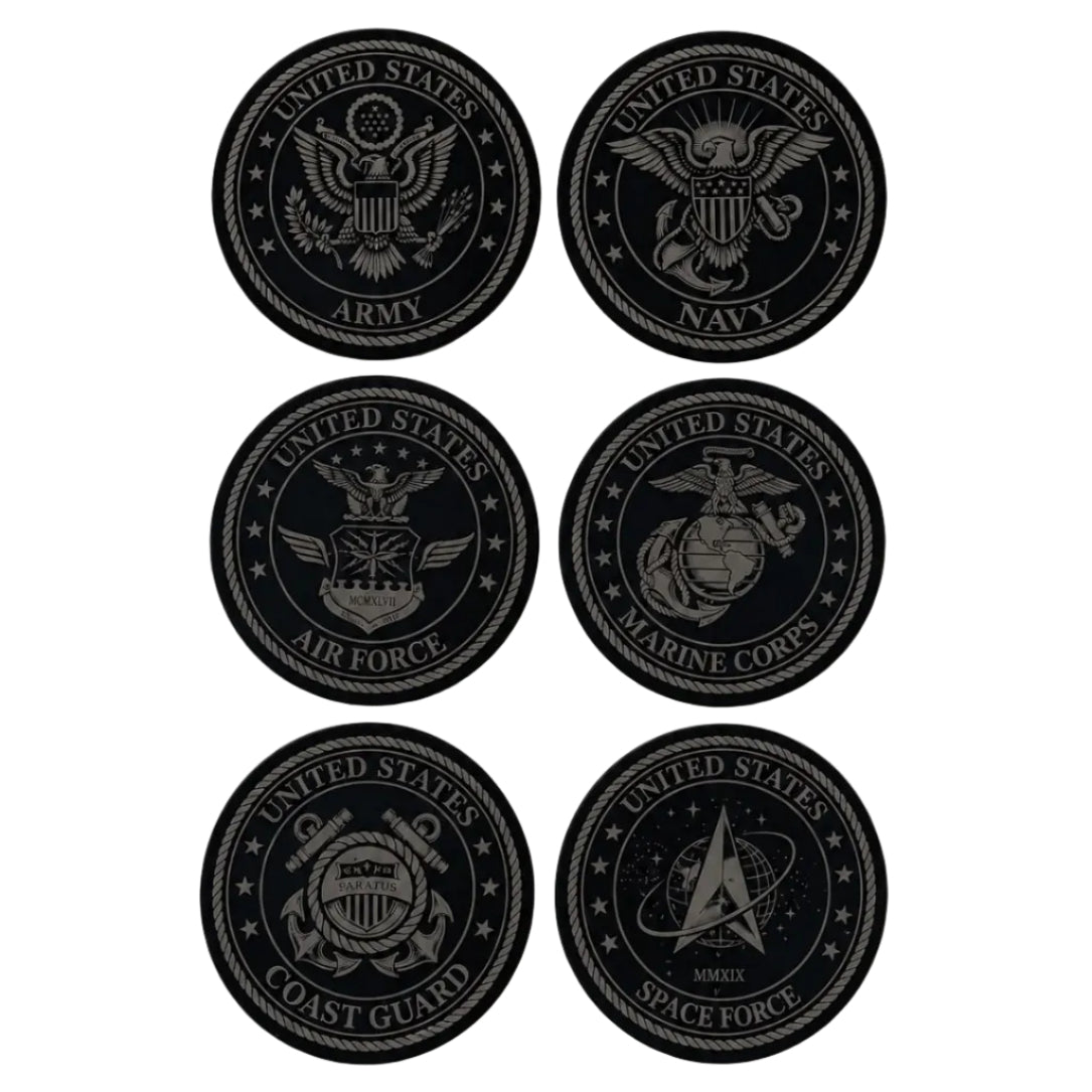 Military Branch Slate Coaster Set