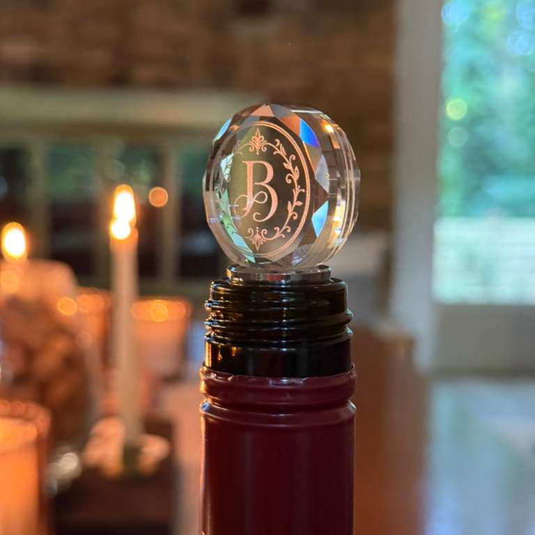 Personalized Round Crystal Wine Bottle Stopper