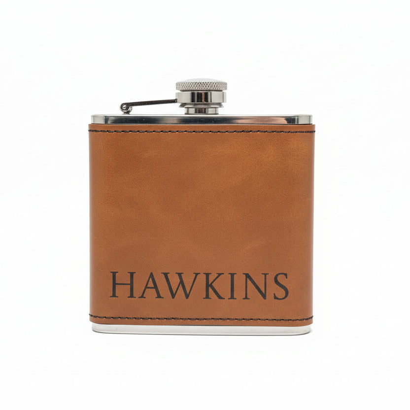Custom Engraved 6oz Hip Flask | Personalized Leatherette Flask for Gifts