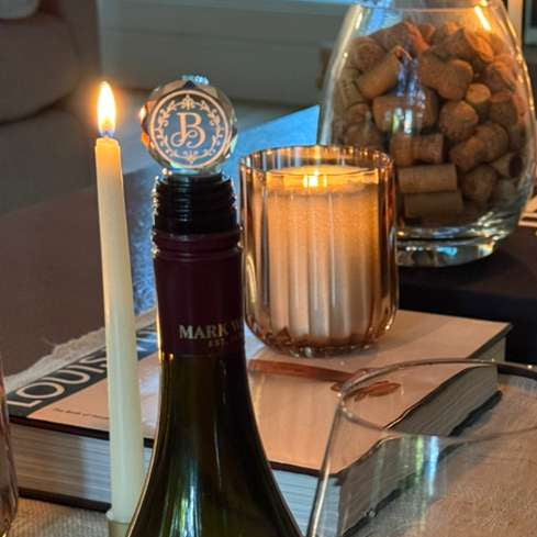 Personalized Round Crystal Wine Bottle Stopper