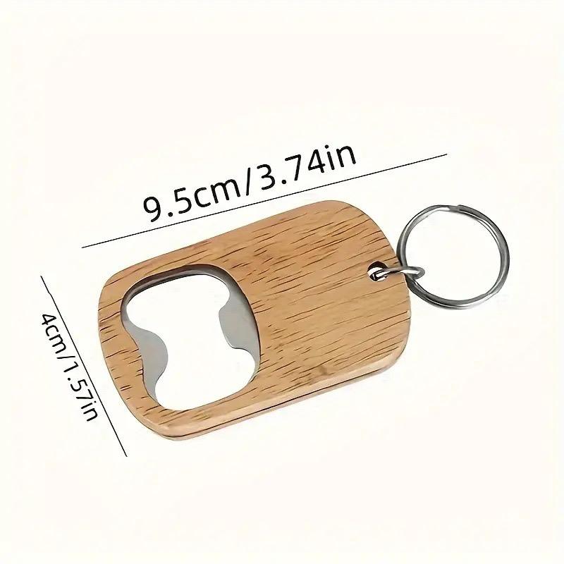 Custom Engraved Wood Bottle Opener Keychain | Personalized Bar Tool