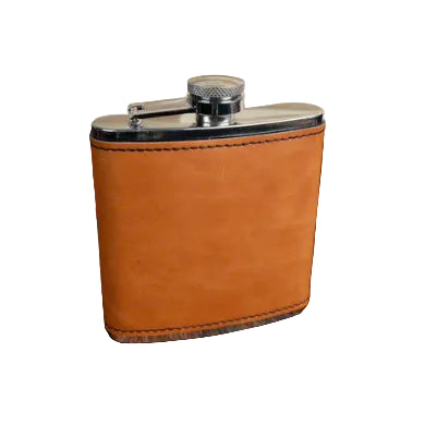 Custom Engraved 6oz Hip Flask | Personalized Leatherette Flask for Gifts