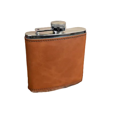 Custom Engraved 6oz Hip Flask | Personalized Leatherette Flask for Gifts