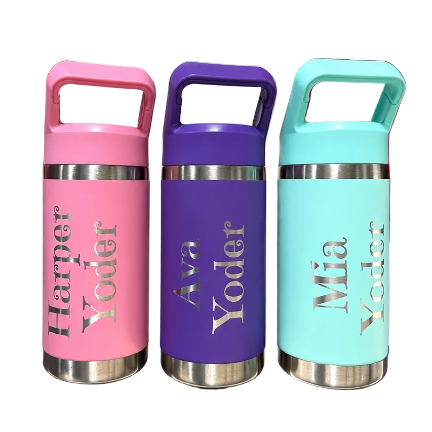 Custom Kids Insulated Tumbler 12oz | Personalized Stainless Steel Name Bottle