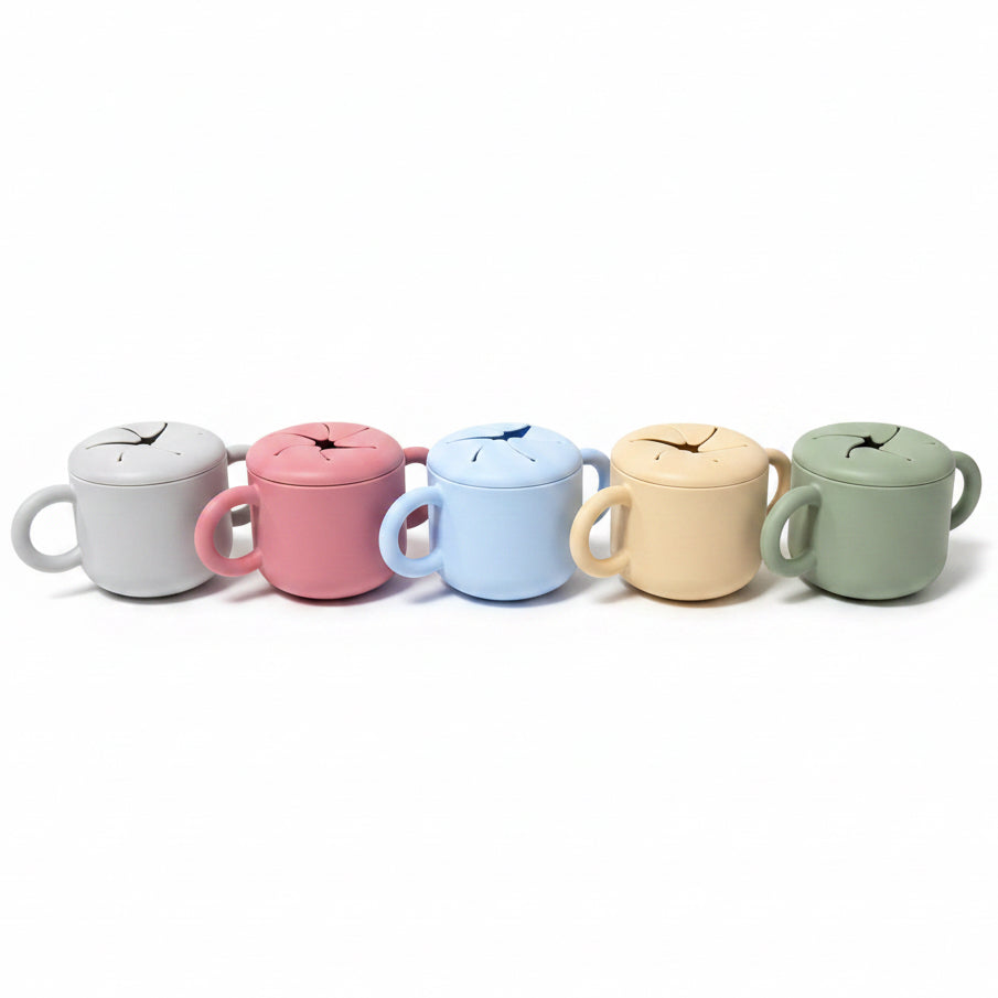 Personalized Silicone Snack Cup for Toddlers | Spill-Proof Snack Container with Handles