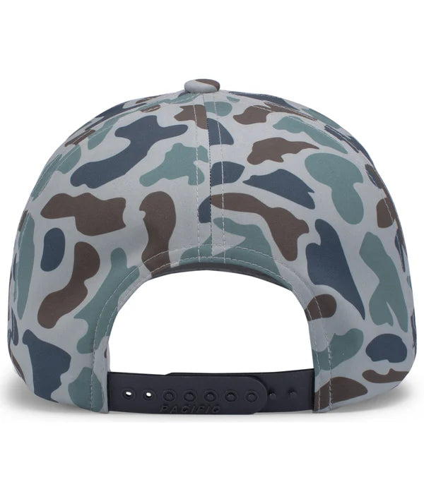 Pacific Headwear P685 Camo 5-Panel Trucker Cap | Duck Camo Snapback Hat
